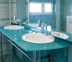 Consola de sticla turquoise